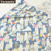 Teramila Fabric Cotton Twill Material Bed Sheet Cartoon Lazy Bears Design Clothing Bedding Scrapbooking Crafts Home Textile