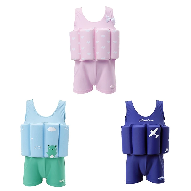 Children Buoyancy Swimsuit Boys Girls Foam Guard Swimsuit One Piece Swimming Suit Learning To Swim Waist Water Cloth Sport Suit