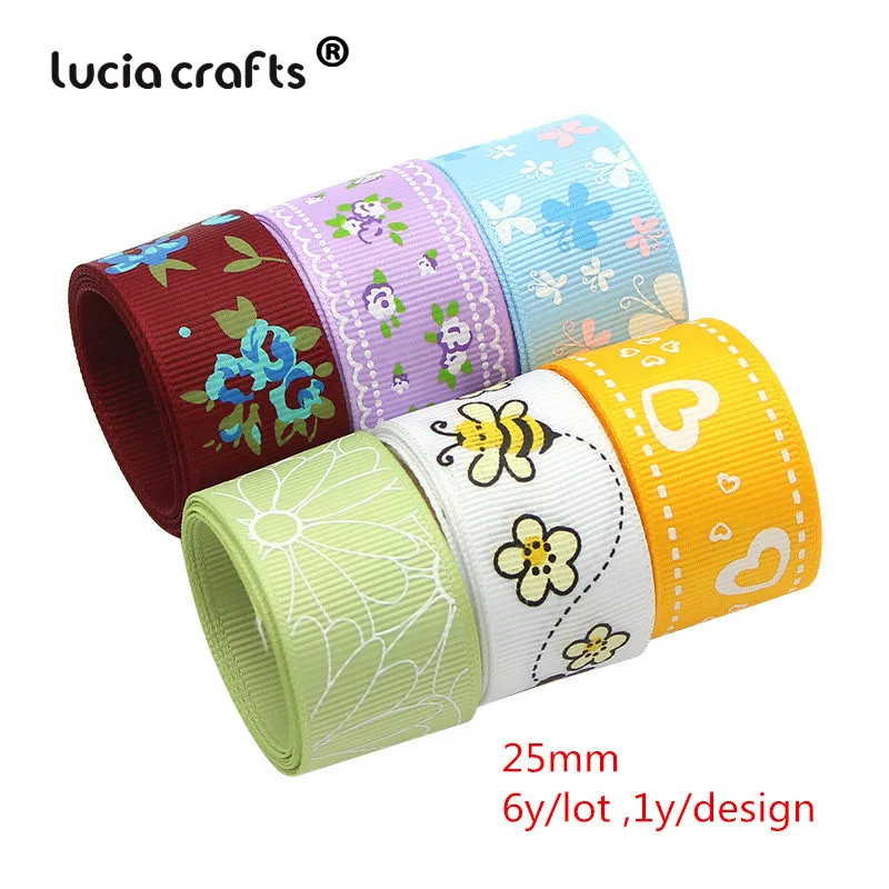 Lucia crafts 6 ярдов много вариантов печатные корсажные ленты лук Ремесло DIY Швейные материалы ручной работы аксессуары S0309