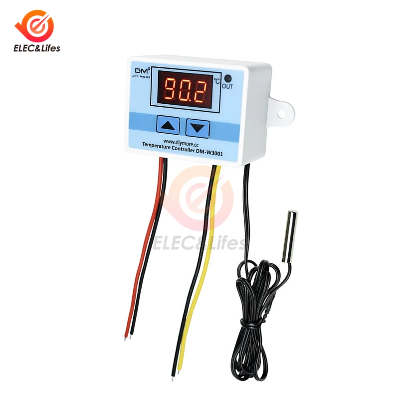 

W3001 220V AC Digital Thermostat Temperature Controller Switch Probe NTC10K sensor 10A Relay Output temperature Regulator Gauge