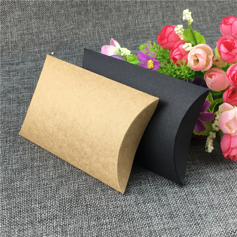 Коробка для подушек крафт-бумага сушеные цветы пакет модный пустой коричневый черный складная бумажная коробка чехол настраиваемый 24 шт/партия