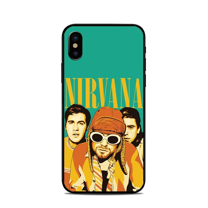 Nirvana Kurt Cobain рок-н-ролл Группа Курт Кобейн чехол для телефона для iPhone 5S, SE 6 6S Plus 7 7Plus 8 8plus X Чехол - Цвет: Синий