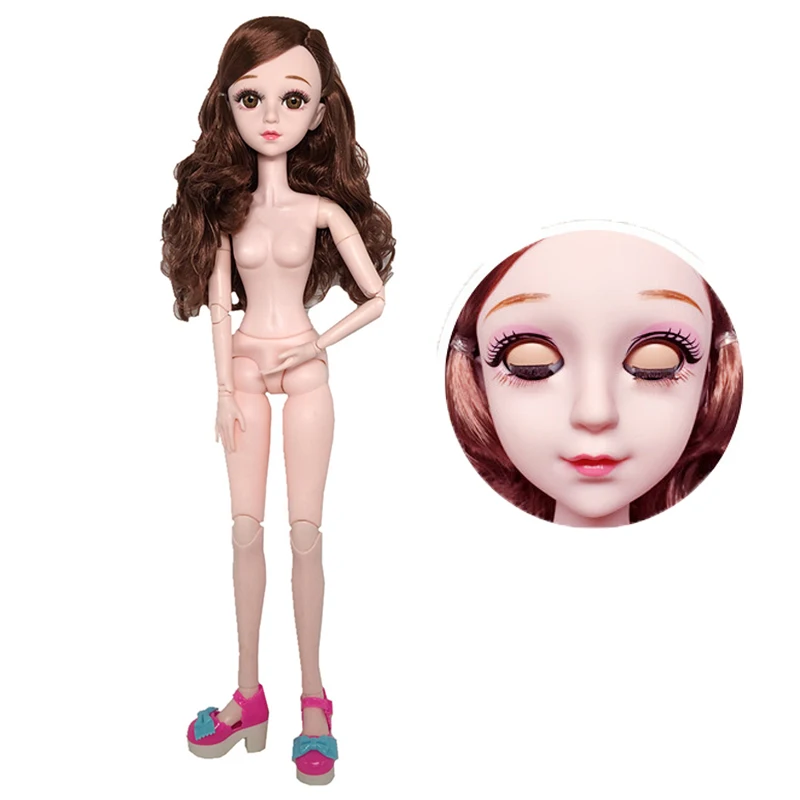 

1/3 60cm Blinking Doll Naked Body 21 Moveable Joints 3D Real Eyes Female Figure Body Doll DIY Toys Gifts For Girls