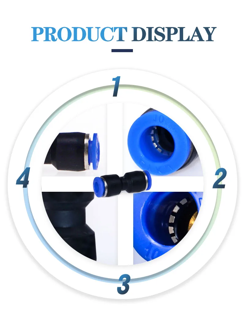 20 шт./партия, PU 4 6 8 10 12 мм, прямые пневматические соединительные фитинги