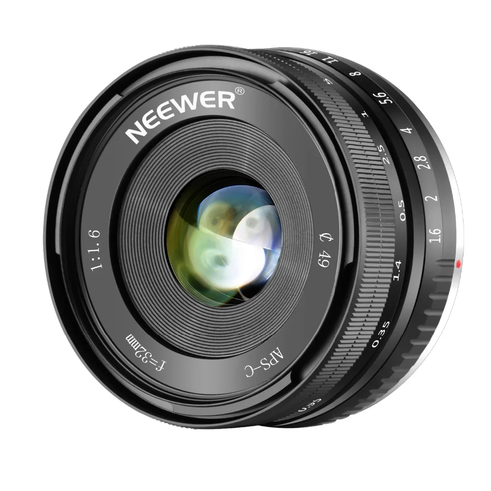 Neewer 32 мм F1.6 ручная Основная камера с большой диафрагмой и фиксированным объективом для Sony E Mount цифровая
