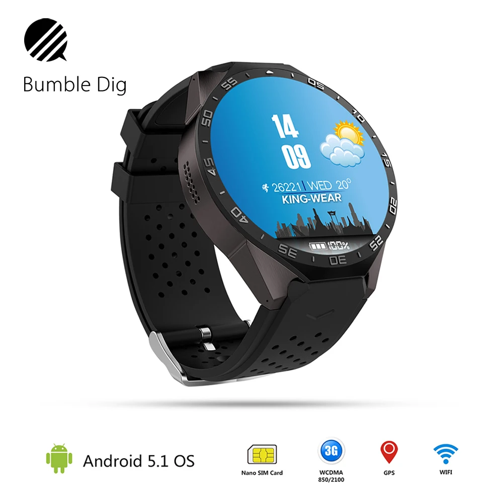 

Men Smart Watch Android 5.1 OS SIM 3G WIFI smartwatch GPS Gravity Sensor Bluetooth for Android Phone mens women