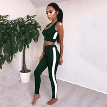 Женский комплект из двух предметов для фитнеса, женский сексуальный комплект, спортивный бюстгальтер, спортивный топ+ длинные тренировочные штаны высокого качества, тренировочные костюмы