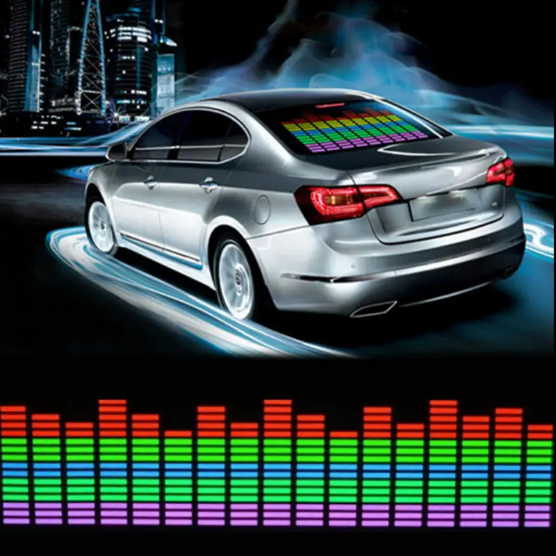 Car Sticker Music Rhythm LED Light Lamp Colorful Flash Sound Activated