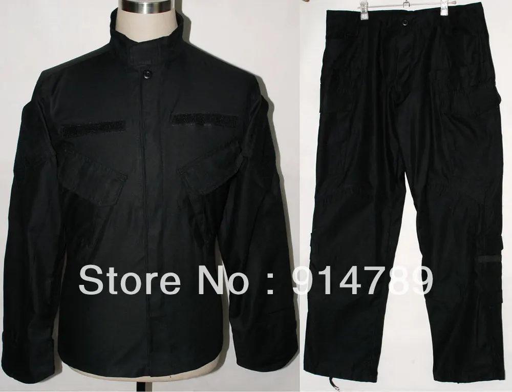 

ARMY COMBAT MILITARY UNIFORM COAT JACKET PANTS TROUSERS BLACK IN SIZES-31877
