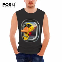 FORUDESIGNS/Забавные 3D жилеты с изображением утки, лягушки для мужчин, бодибилдинг, мужские майки без рукавов, эластичные, большой размер, брендовая одежда