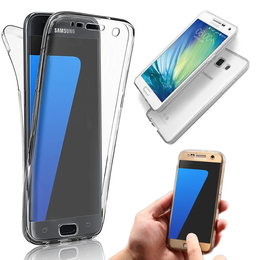 For Samsung Galaxy S8 Case Silicone Full Body Front&Back Cover For Samsung A5 Shockproof Capa For J3 J5 J7 S6 S6 Edge S7 S9 A310 W