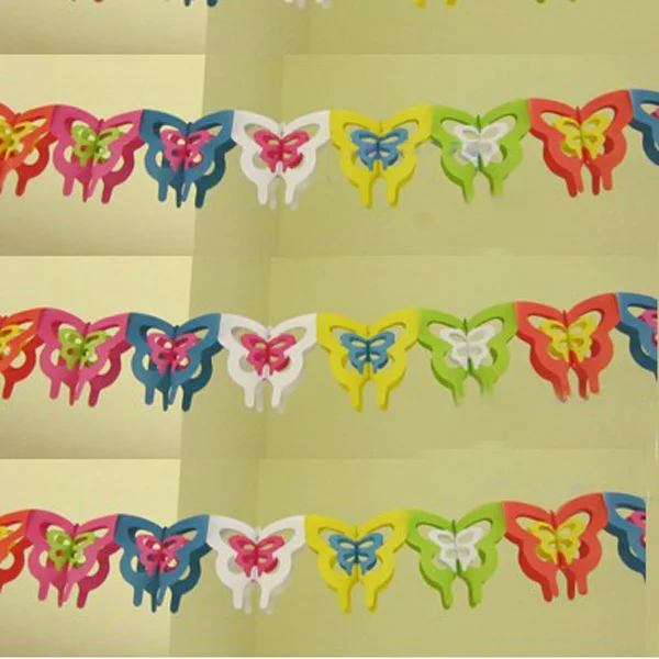 Guirlande Guirlande De Fleurs De Mariage de Fête D\u0027anniversaire de Chirdren Chambre Décor de butterfly card decorations fiable fournisseurs sur Hangzhou