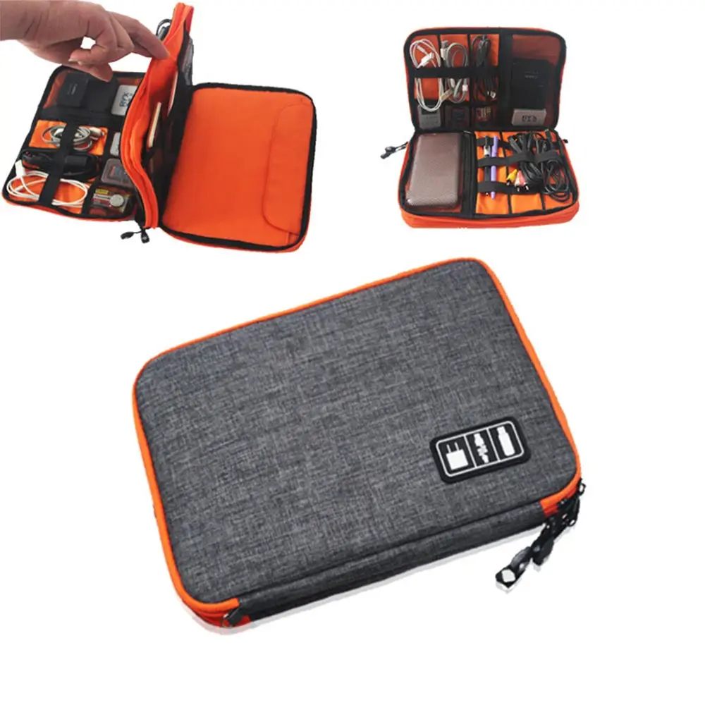 

Waterproof Ipad Organizer USB Data Cable Earphone Wire Pen Power bank travel storage bag kit case digital gadget devices