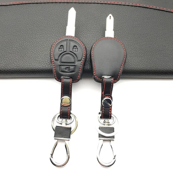 

New Styles Car Key Cover Wallet Leather Key Holder for Nissan March Tiida Altima Armada Cube Juke Maxima Pathfinder 3/4 Button