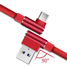 1 м 2 м 3 м 90 градусов 2.4A Быстрая зарядка type C кабель для samsung S8 S9 Plus Note 9 USB C шнур для huawei p20 lite Pro Honor 8 9