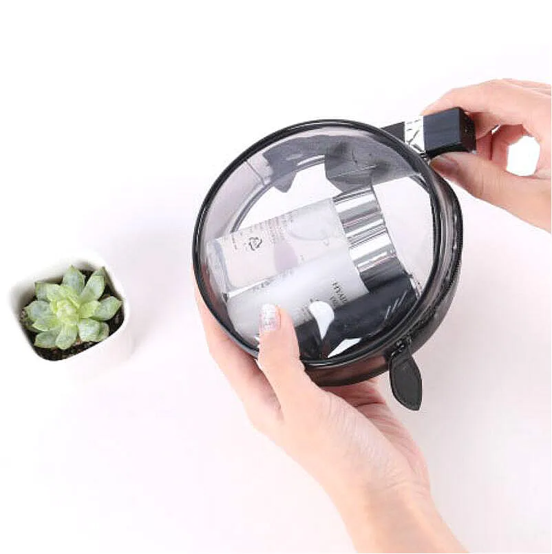 Portable Travel Bag Waterproof Transparent PVC Cosmetic Supplies Spot Simple Cosmetic Bags Bathroom Storage Stuff Round Square