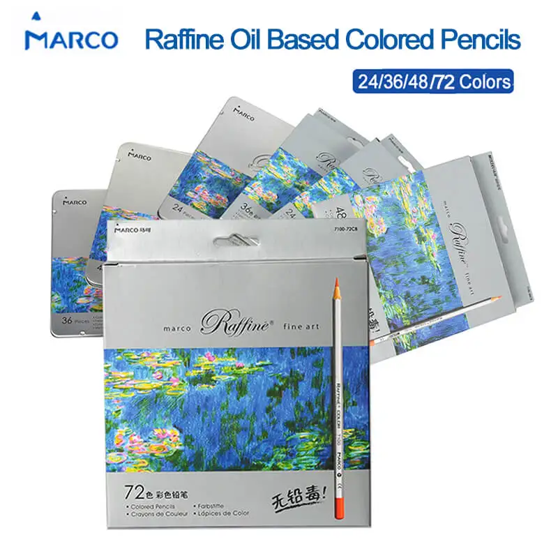 Марко raffiné 7100 Prismacolor изобразительное искусство масляной Цветной карандаш 24/36/48/72 Цвета Профессиональный рисунок карандаши эскиз товары для