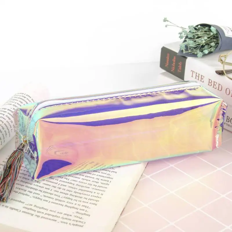

Cool Transparent Glitter Pencil Case Stationery Bags Creative Fashion Pvc Pencil Bag School Pencil Box Supplies Student Gift