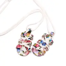 Новые летние модные сандалии для маленьких девочек; обувь с бахромой; Обувь На Шнуровке Для малышей; Летняя обувь с цветочным принтом