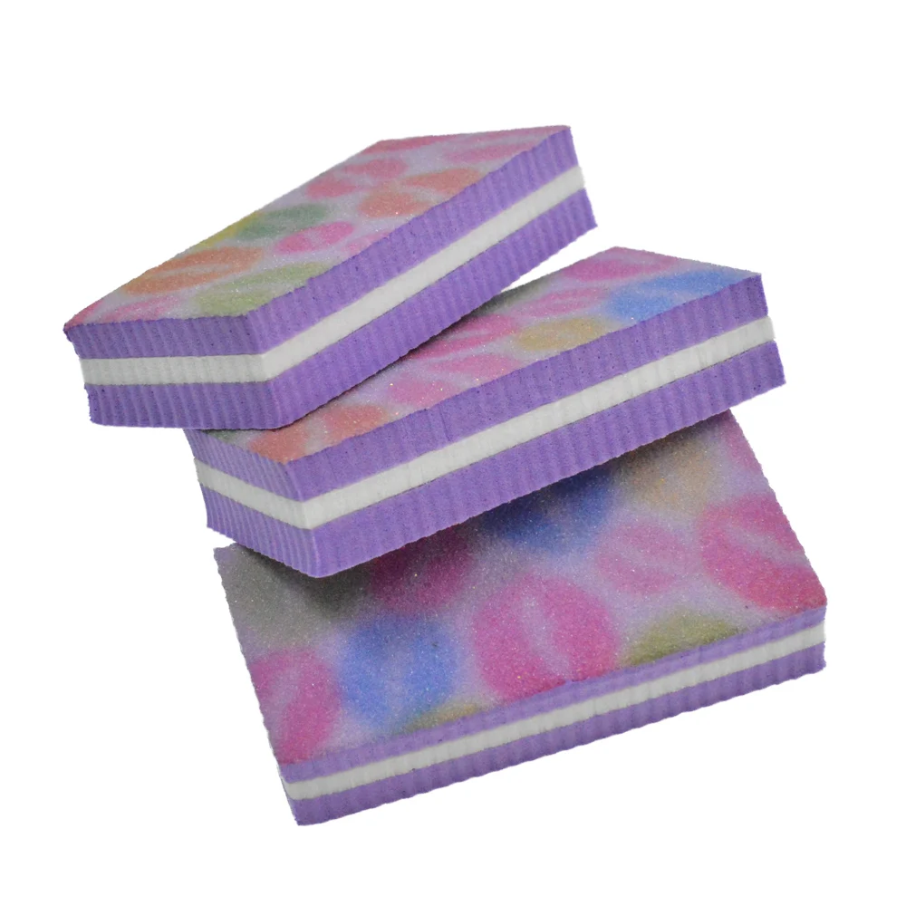 

4pcs Lips Pattern High Quality Double Side Nail Files 100/180 Nail Buffer Purple Sponge for DIY Polish Manicure Tools LATR17