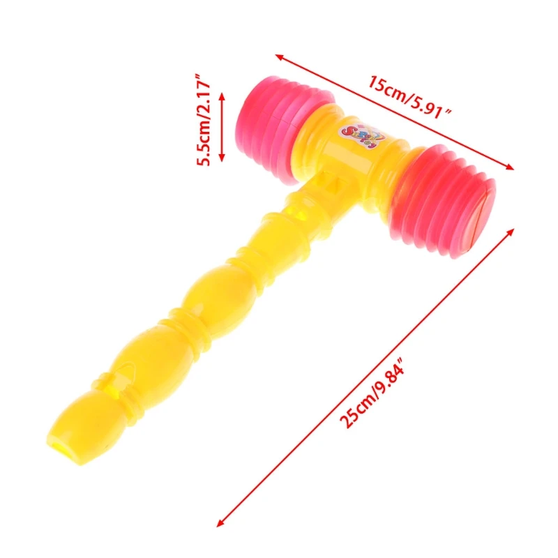 Для маленьких детей 25 см детская тренировочная ручка для маленьких детей пластиковые молотки игрушки-свистки хлопушка