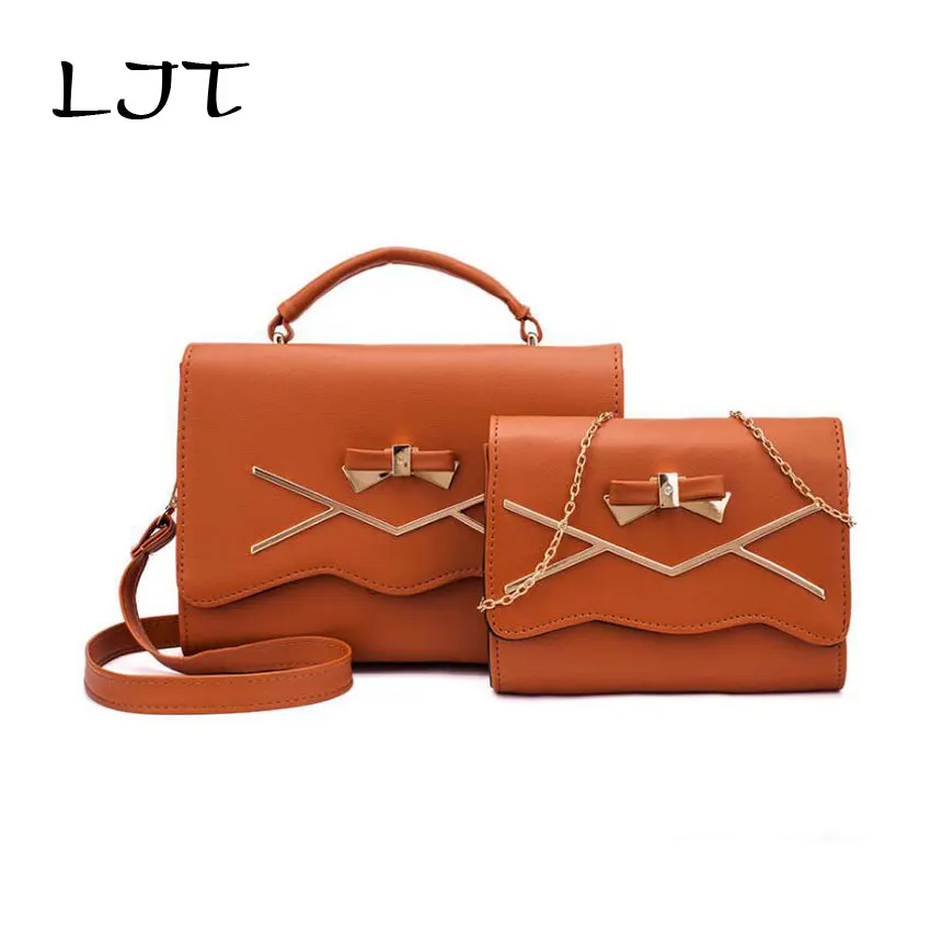 LJT 2019 Fashion Retro Women Messenger Bags Luxury Handbags Designer 2Pcs/Set Chain Crossbody Bag Dropshipping | Багаж и сумки