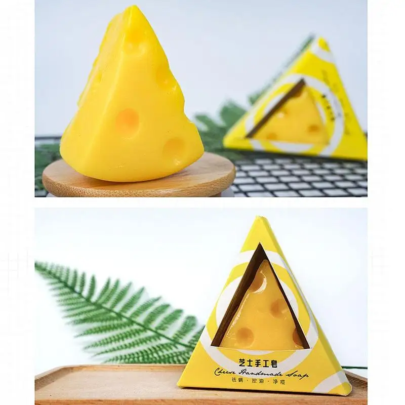 

Cheese Collagen Handmade Whitening Soap Remove Acne Sterilization Cheese Facial Soap Lactobacilli Thorns Net Skin Cleansing Soap