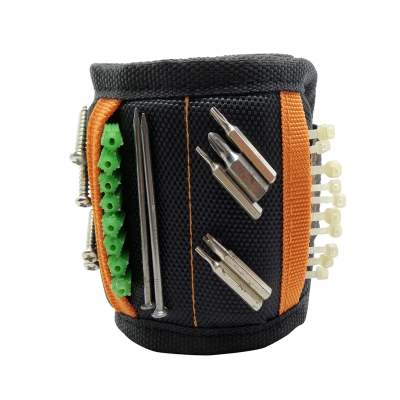 Geoeon Magnetic Wristband Multi-function Portable Tool Bag Electrician Wrist Tool for Holding Screws, Nails, Drill Bits A35