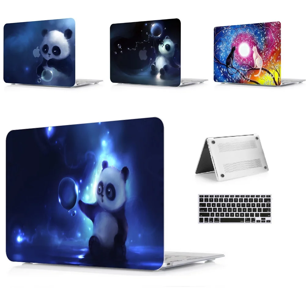 Жесткий Чехол для ноутбука с рисунком+ прорезиненная Крышка для клавиатуры для Macbook Air Pro 13 1" Чехол A1989 A1990 A1932