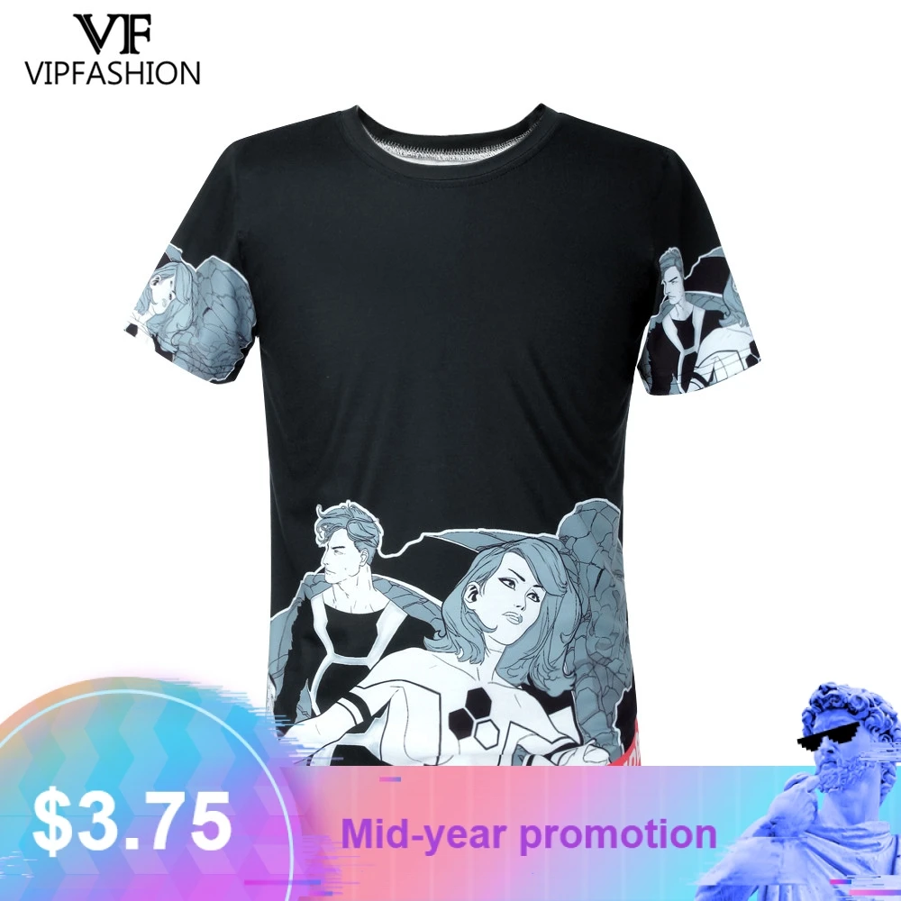 

VIP FASHION 2019 Free Shipping Factory Price 3d Printed Fantastic Four Matt Cotton O-Neck WhiteT-shirt For Women