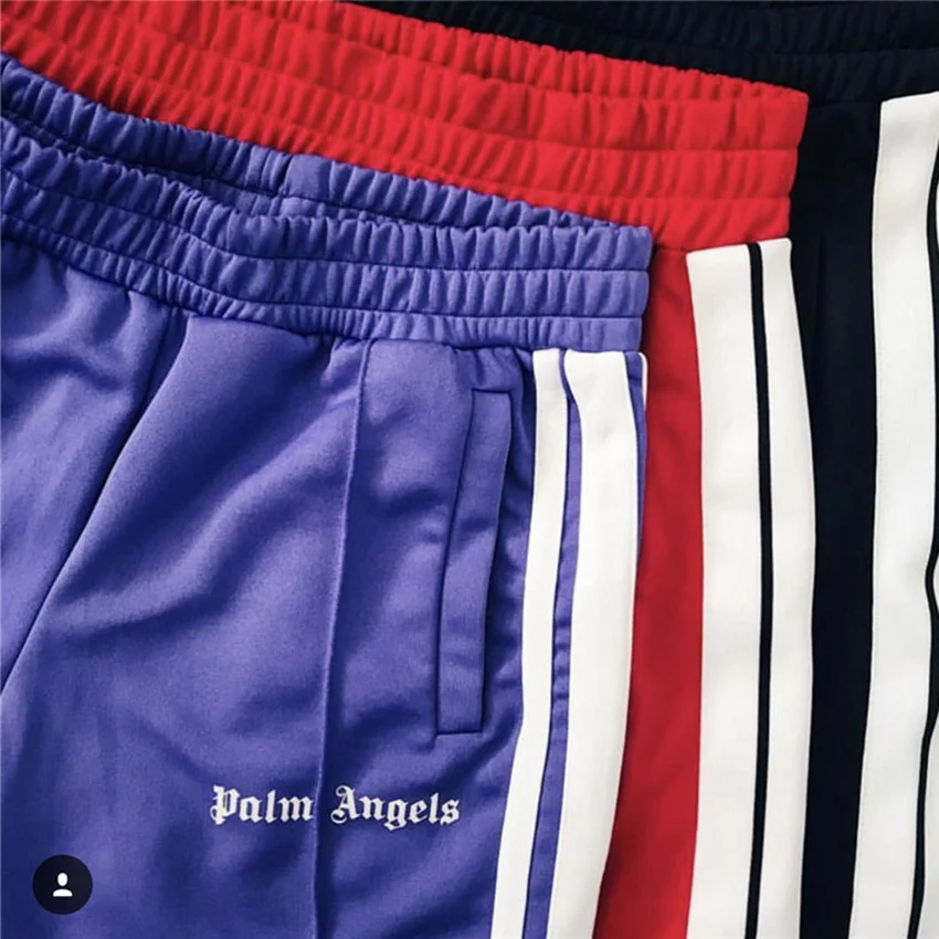 

Palm Angels Pants Women Men 1:1 High Quality Joggers Hip Hop Streetwear Rainbow Exclusive Drawstring Sweatpants Trousers