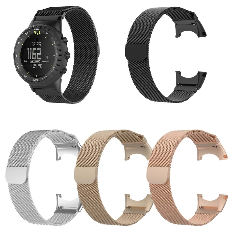 

Magnetic Wrist Watch Strap Band Stainless Steel With Tool For SUUNTO CORE All Black Smart Watch Smart Wearable Accessory-Y1QA