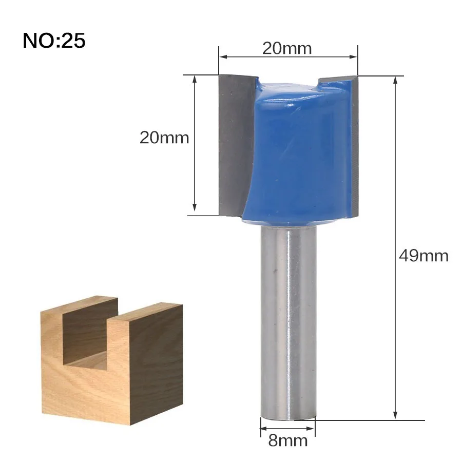 1 шт. 8 мм хвостовик угол округления бокс фреза для дерева прямой конец мельница вольфрамовый маршрутизатор гравировальные инструменты для работы с деревом - Длина режущей кромки: NO 25