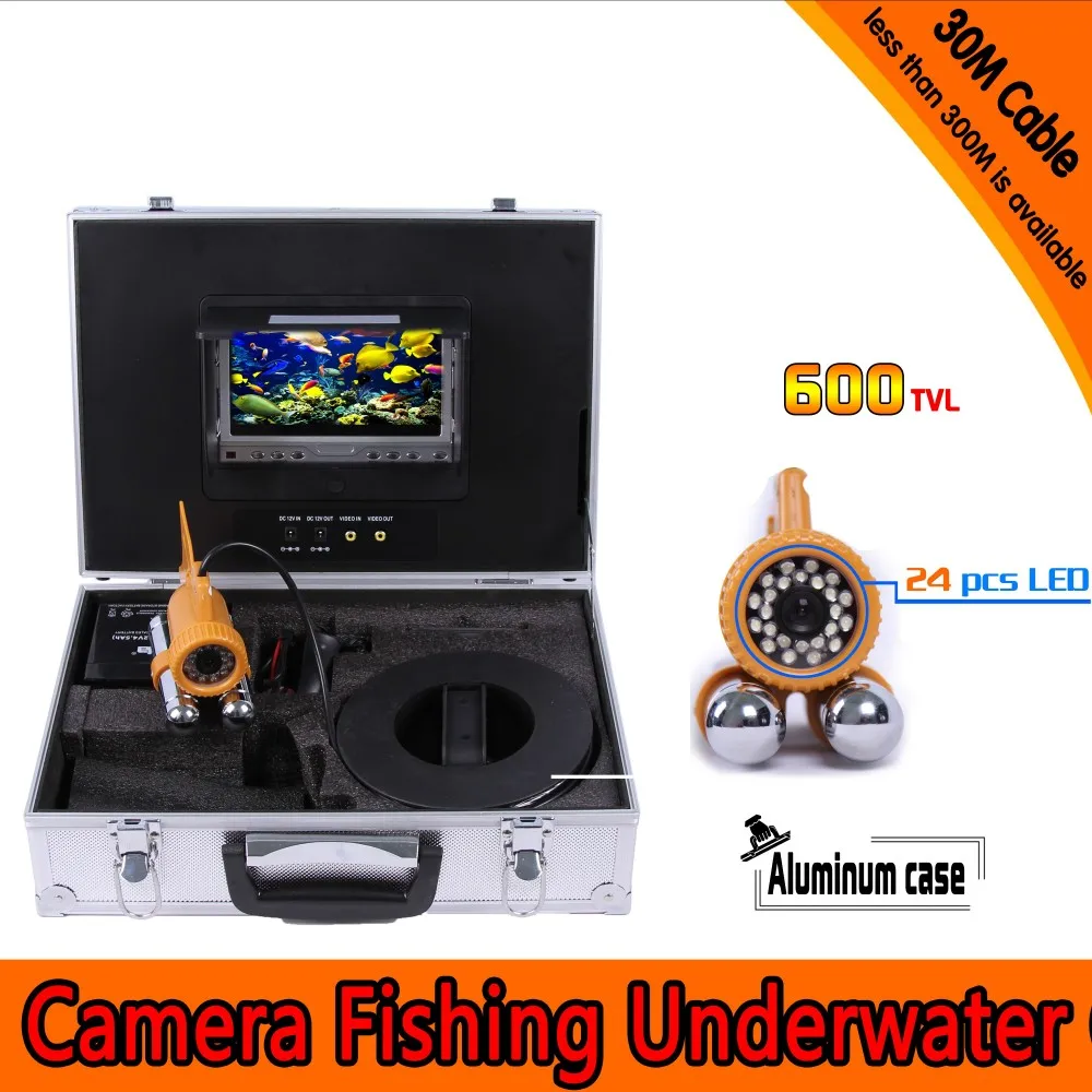 

Underwater Fishing Camera Kit with 30Meters Depth Dual Lead Bar Camera & 7Inch Color TFT Display Monitor & Aluminum Case