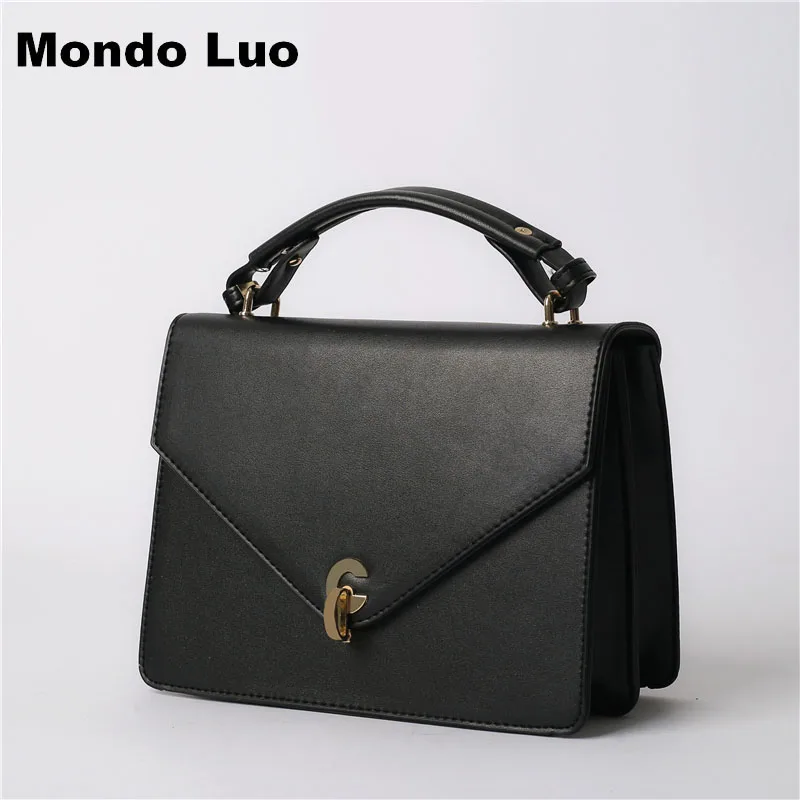 

Women Handbag Unique Buckle Simple Design All-match Solid Color Convenient Shoulder Bag New Women Favourable Bag