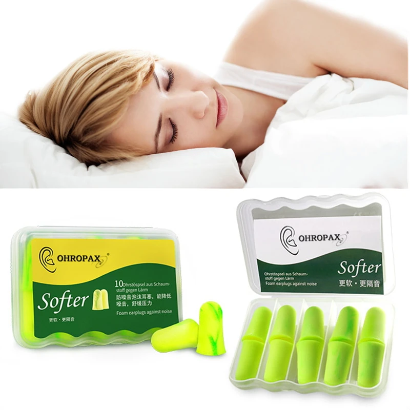 10Pcs Auto Rebound Soft Washable PU Ear Plugs Rest Sleep Noise