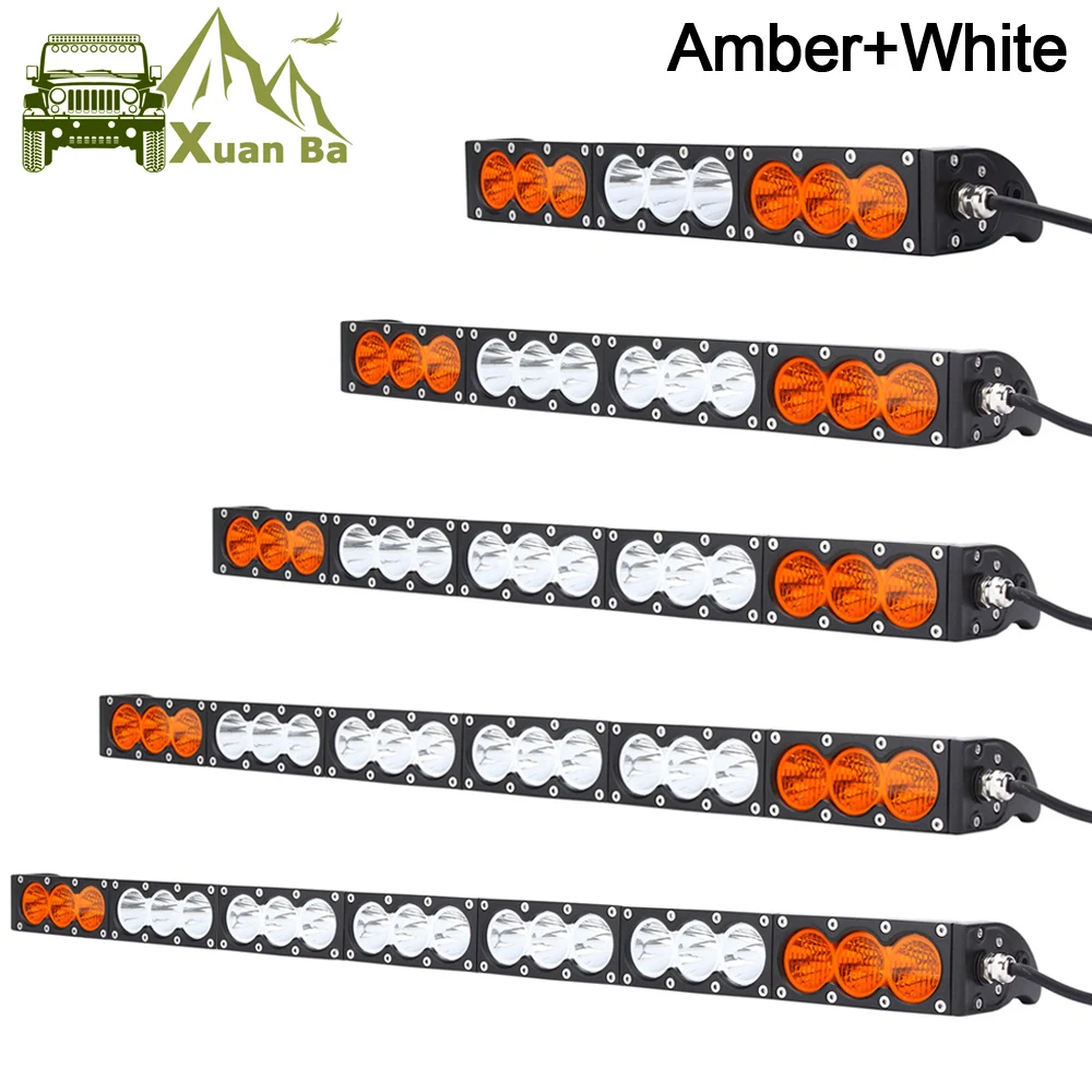 

Single Row Slim 10W/Pcs LED Work Light Bar For Truck Atv Uaz 4x4 Offroad Trailer Combo Beam Amber White Warning Barra Fog Lights