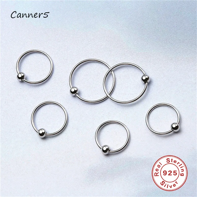 S925 Sterling Silver Fashion Temperament Round Circle Women Earring Charm Jewelry TH