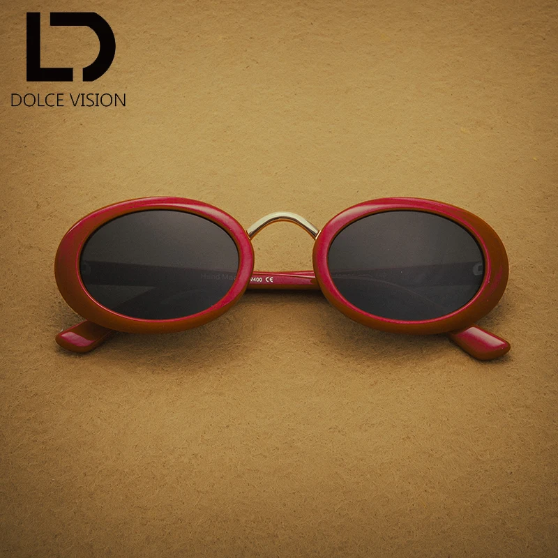 

DOLCE VISION Retro Oval Sunglasses Tortoise High Quality Women Shades Vintage Sunglasses Female Punk Design Style Oculos UV400
