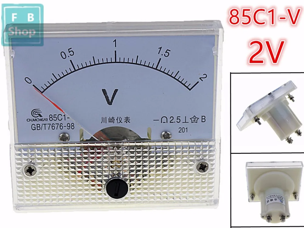 1 шт. 85C1 в 2 3 5 10 15 20 30 50 75 Аналоговый DC напряжение иглы Панель вольтметр|Измерители