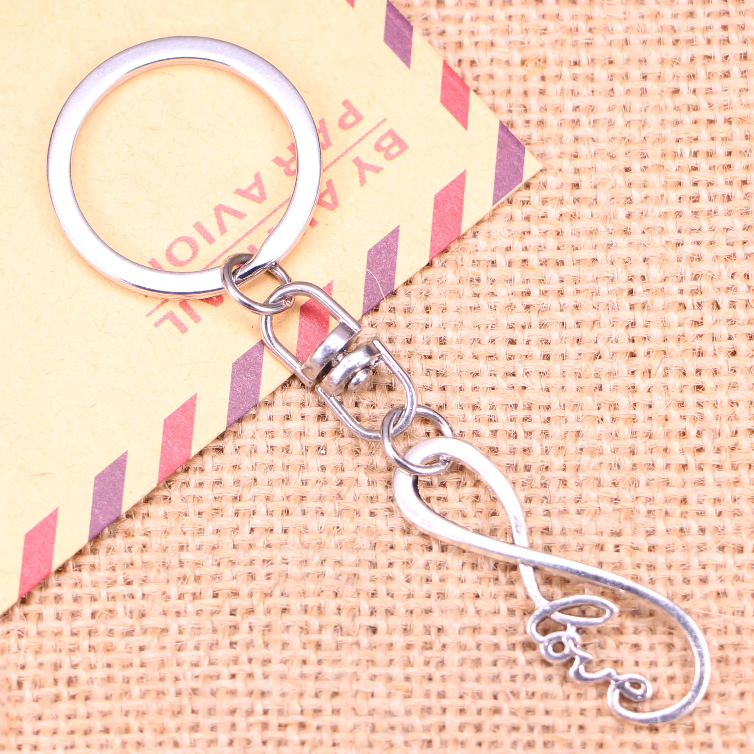 

20pcs New Fashion Keychain 39x15mm infinity love connector Pendants DIY Men Jewelry Car Key Chain Ring Holder Souvenir For Gift