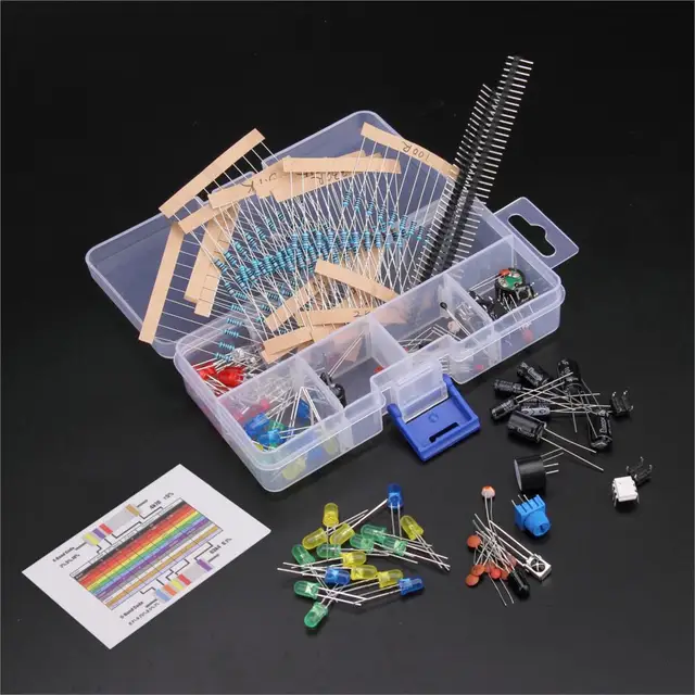 Electronics Component Basic Starter Kit w/ Precision Potentiometer, buzzer, capacitor compatible for Arduino 1