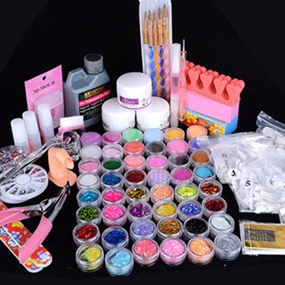 

72pcs ProNail Art Set Acrylic Powder Nail Manicure Tool Combo Pack