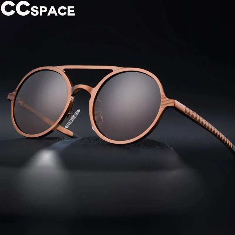 Круглые паровые панковские солнцезащитные очки, Мужские поляризационные крутые толстые оправы, Металлические модные очки UV400, винтажные очки Oculos 47827