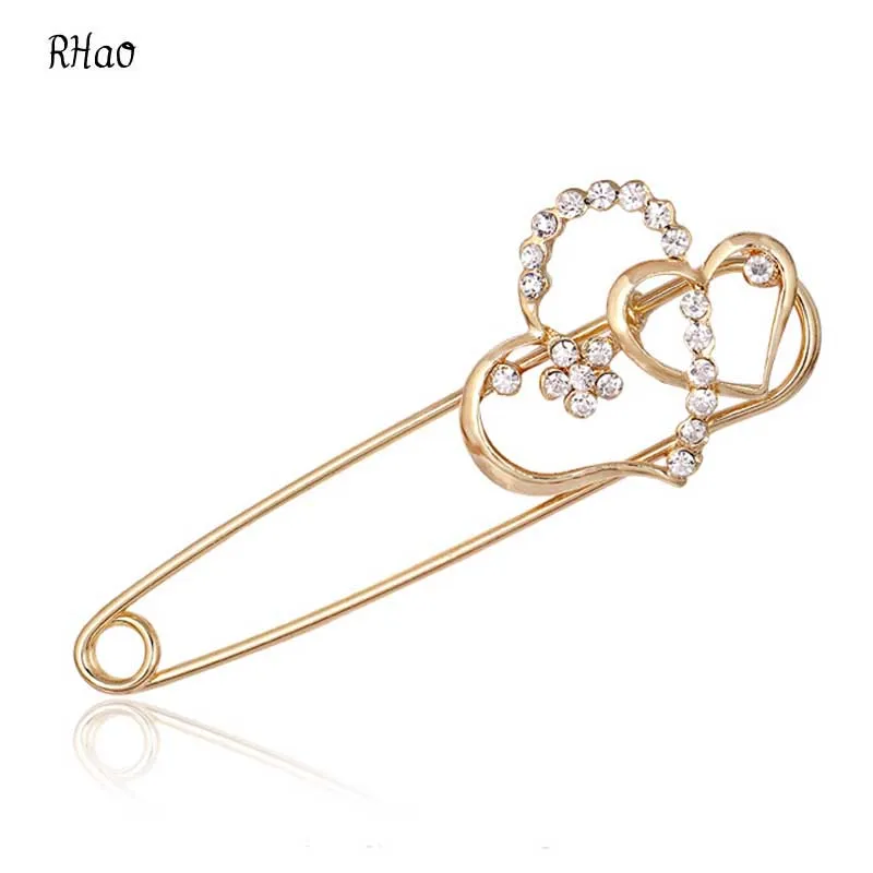 Buy Romantic RHao Women Brooch pins Hollow Double