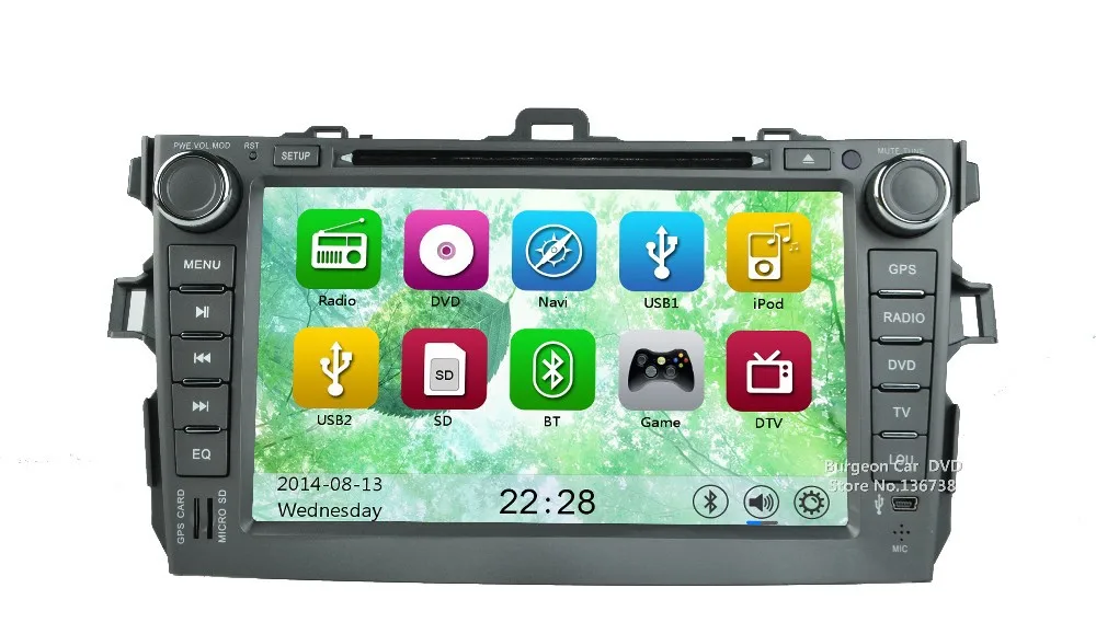 Flash Deal Car DVD Player for Toyota Corolla 2007-2011 Touch Screen Bluetooth USB SD iPhone 3G WiFi GPS Navigation Radio Central Multimidia 24