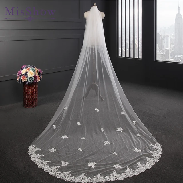 2018 New Design Wedding Veil 3 Meters Long Lique Lace Bridal 2018 New Design Wedding Veil 3 Meters Long Lique Lace Bridal Veils With Comb One Layer Ivory White Bride Accessories