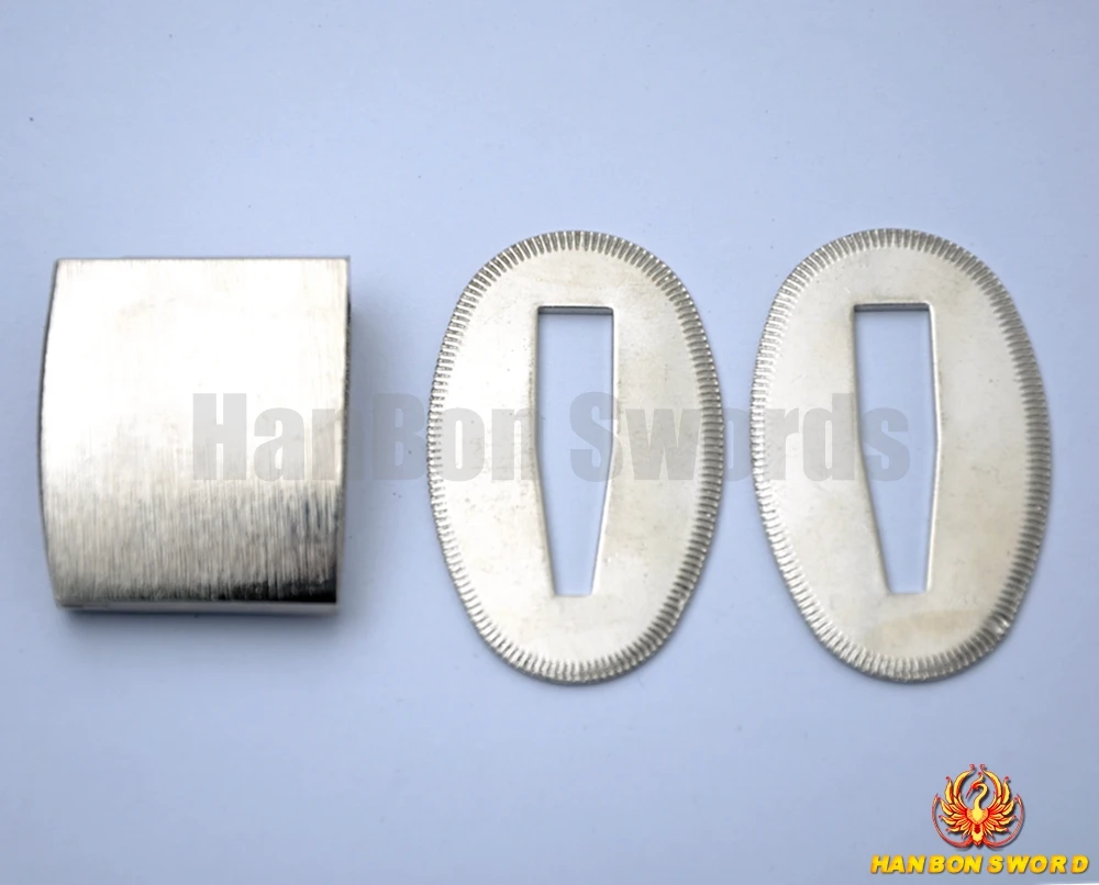 

SILVER PLATING Blade Collor Habaki & Seppa For Japanese Sword BRASS Fittings H03