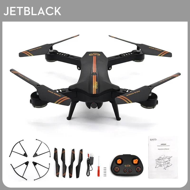 

Jetblack Selfie Foldable Drone Quadcopter Helicopter Frame Compact Smart FPV Drones with HD Camera Portable Photography Video