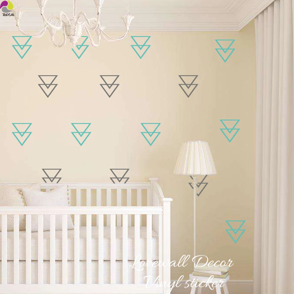 Geometric Triangle Wall Sticker Baby Nursery Kids Room Geometric Tree